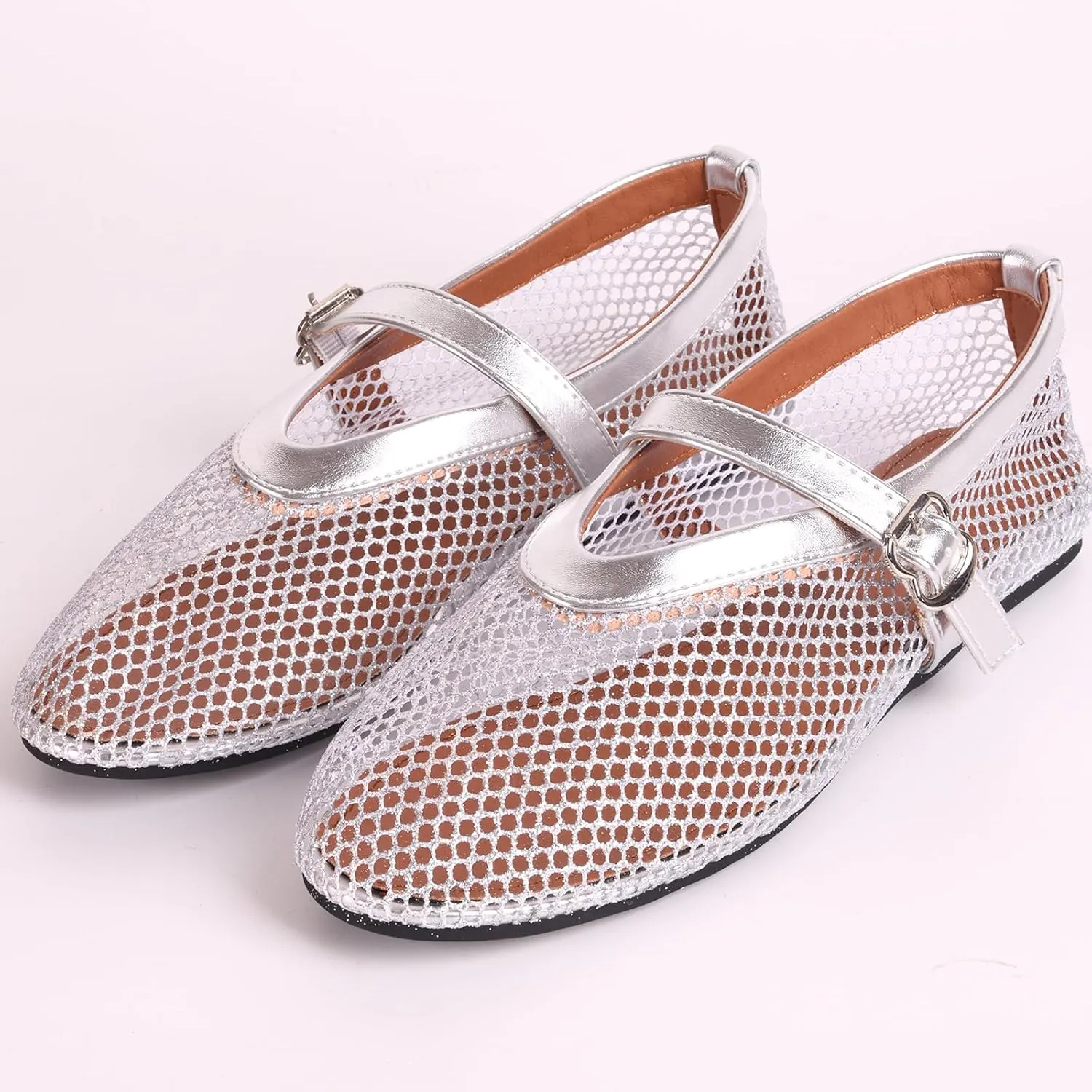 YXCFEWD Ballet Flats Shoes for Women Mary Jane Mesh Ballet Flats for Girls
