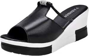 ZSpzx Platform Sandals for Women Wedges Dressy Summer Beach Comfortable Cute Shoes Casual Women's Heels Open Toe Slip On Mules Wedge Womens Slides Fashion Prom Slippers Retro Dress Bohe Ankle Sandal