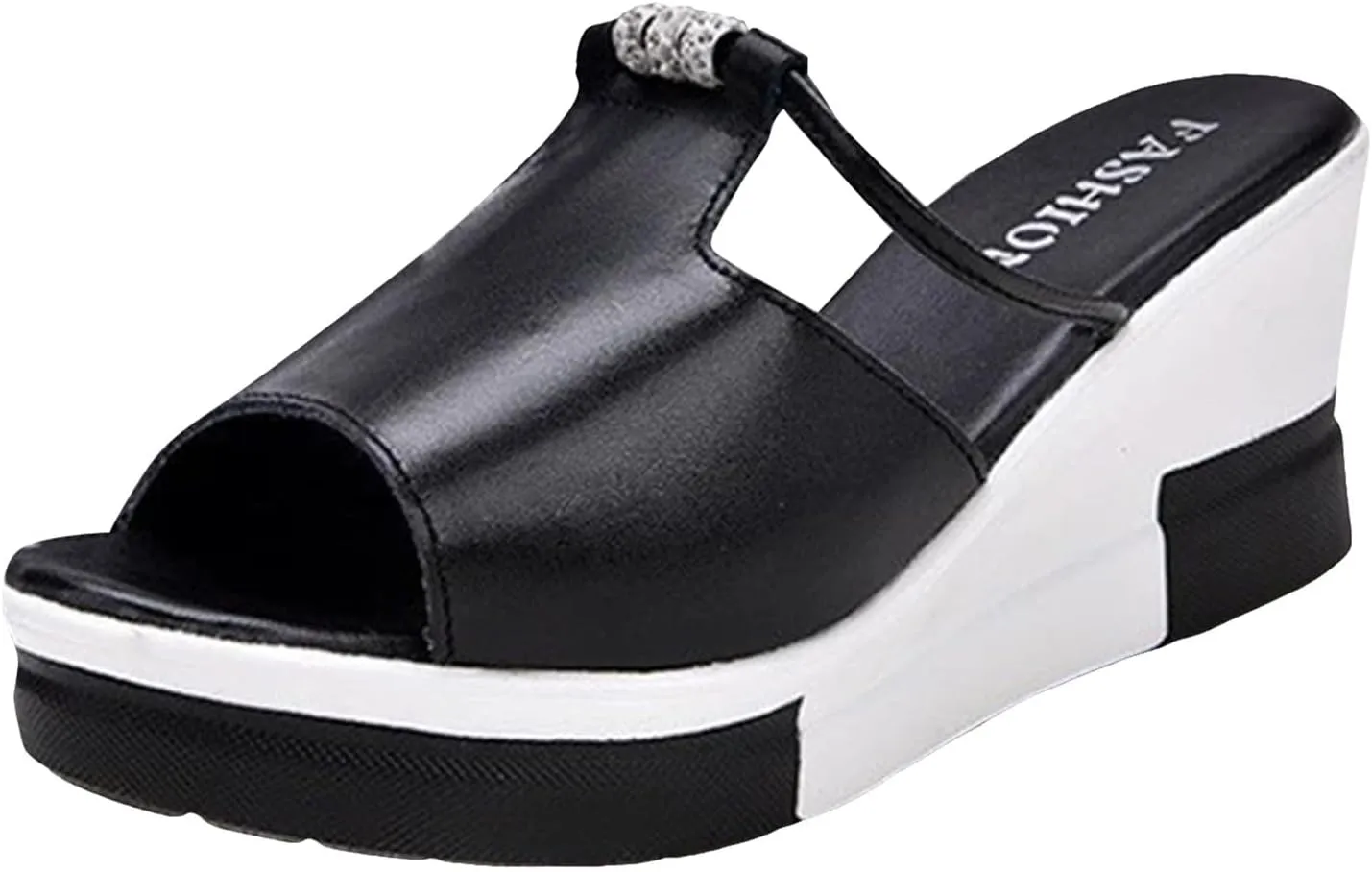 ZSpzx Platform Sandals for Women Wedges Dressy Summer Beach Comfortable Cute Shoes Casual Women's Heels Open Toe Slip On Mules Wedge Womens Slides Fashion Prom Slippers Retro Dress Bohe Ankle Sandal